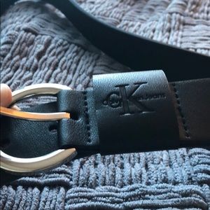 Black leather Calvin Klein belt